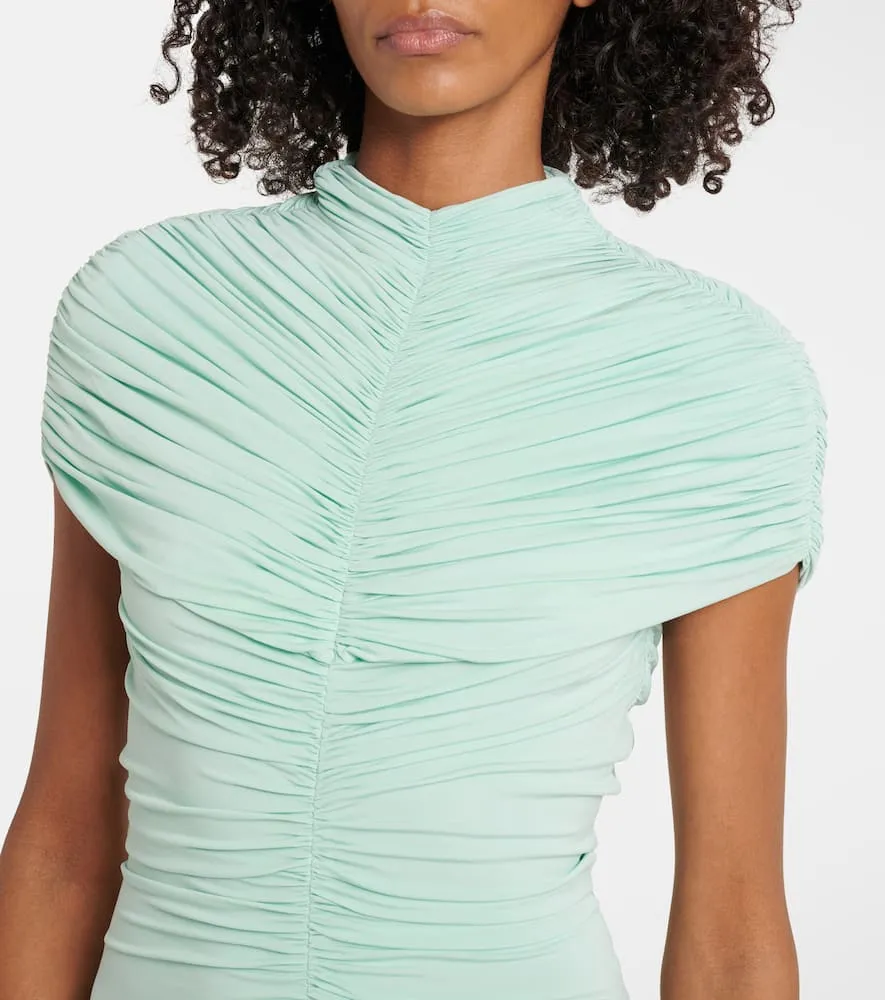 Alaia Ruched jersey maxi dress