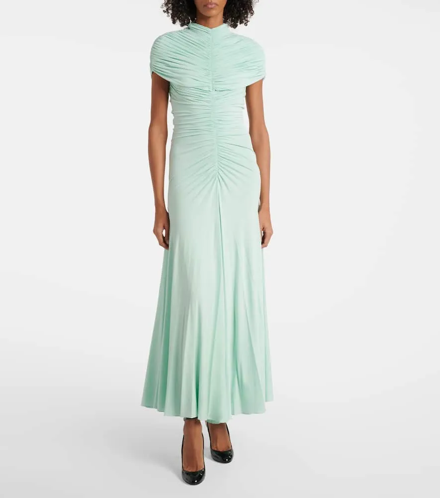 Alaia Ruched jersey maxi dress