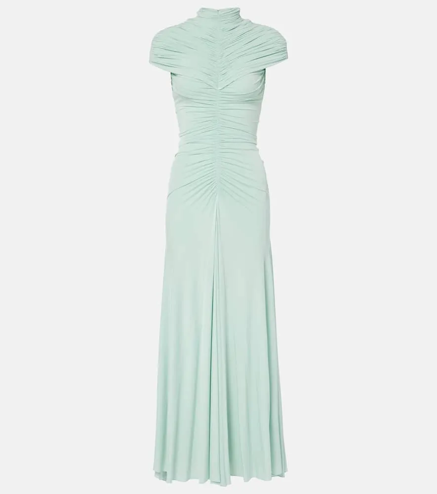 Alaia Ruched jersey maxi dress