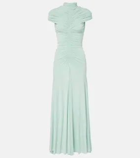 Alaia Ruched jersey maxi dress