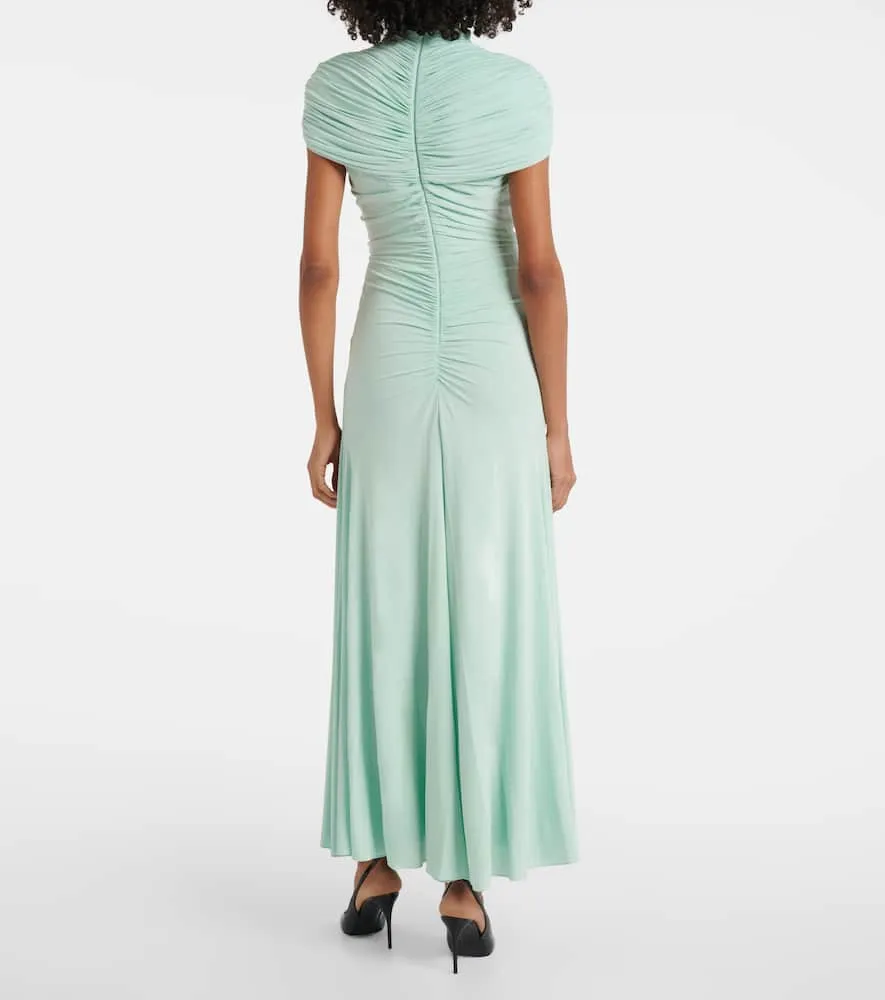 Alaia Ruched jersey maxi dress