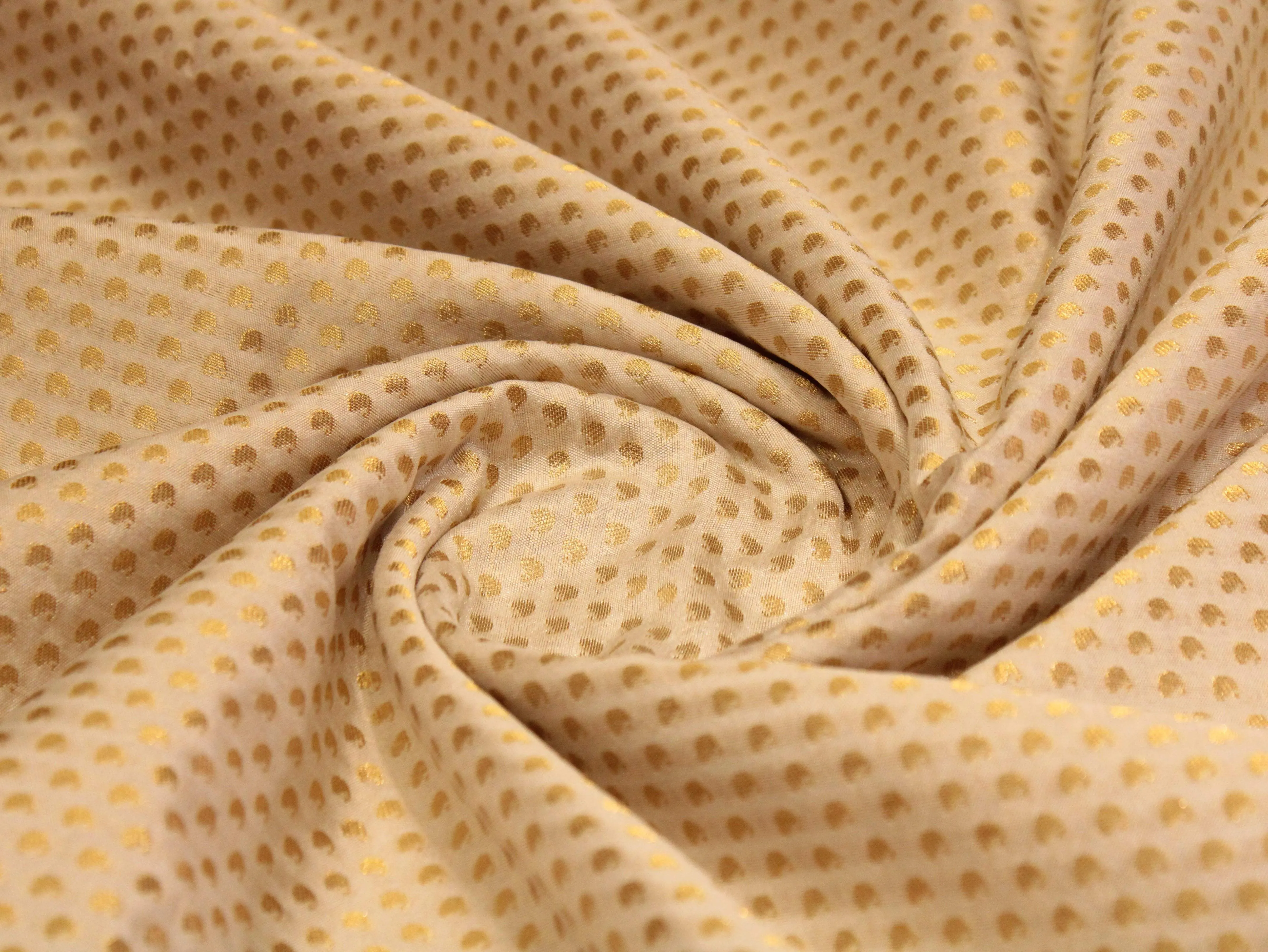 Banarasi Brocade Fabric - Off White Dyeable