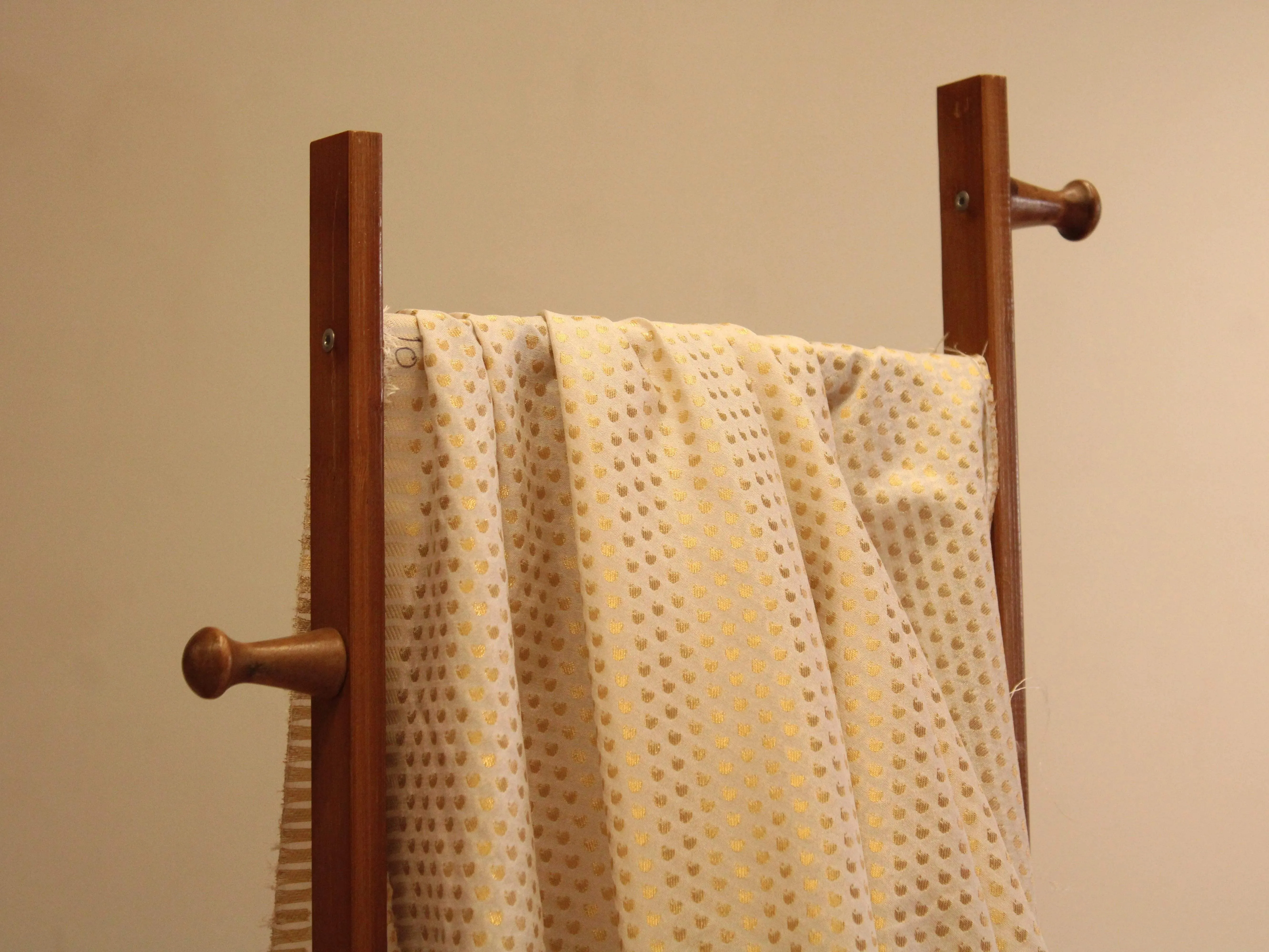 Banarasi Brocade Fabric - Off White Dyeable