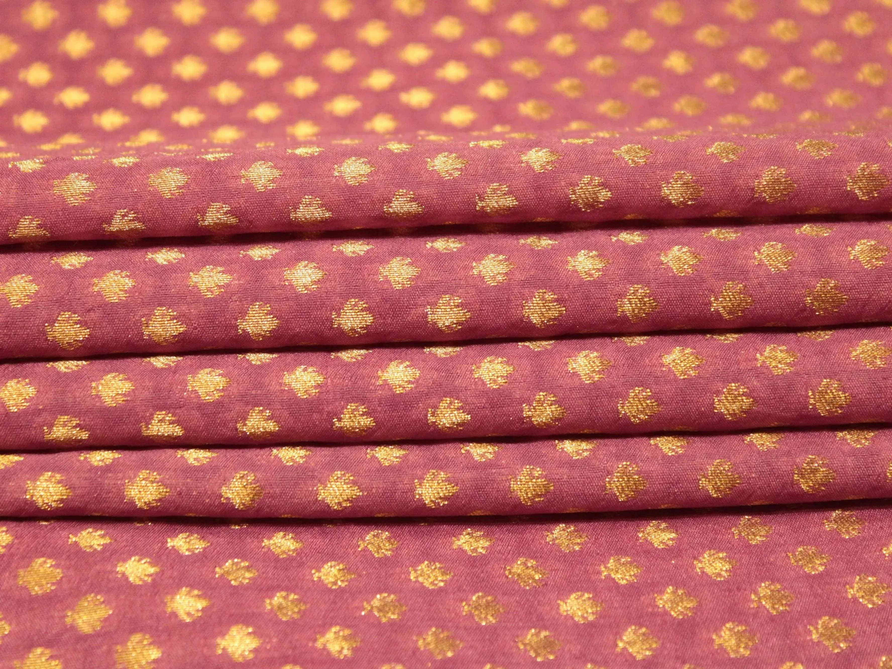 Banarasi Brocade Fabric - Onion