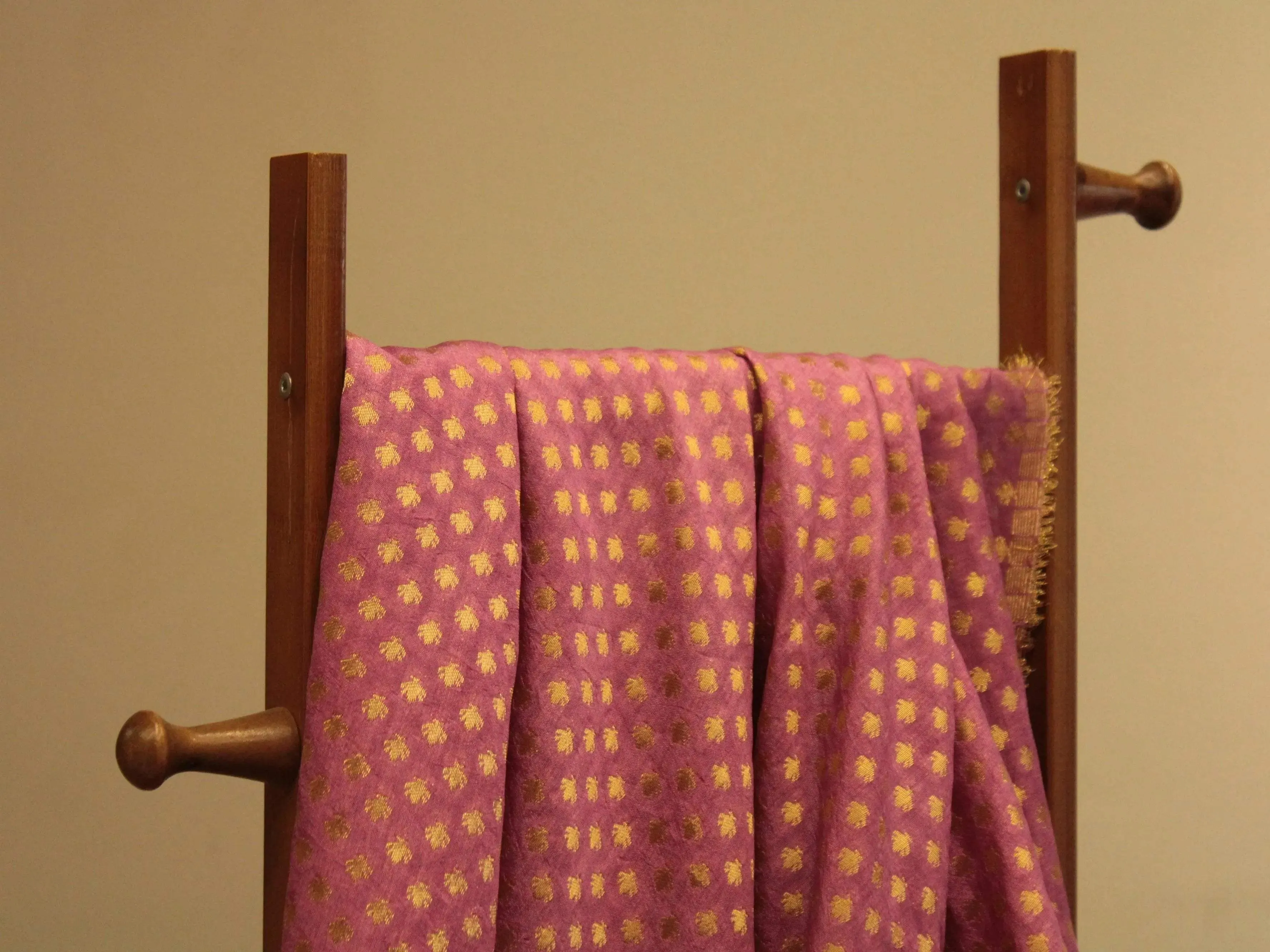 Banarasi Brocade Fabric - Onion
