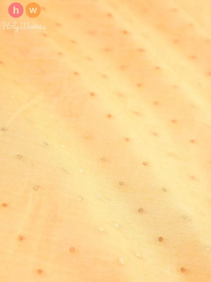 Beige Cotton Silk Cutwork Brocade Handwoven Fabric