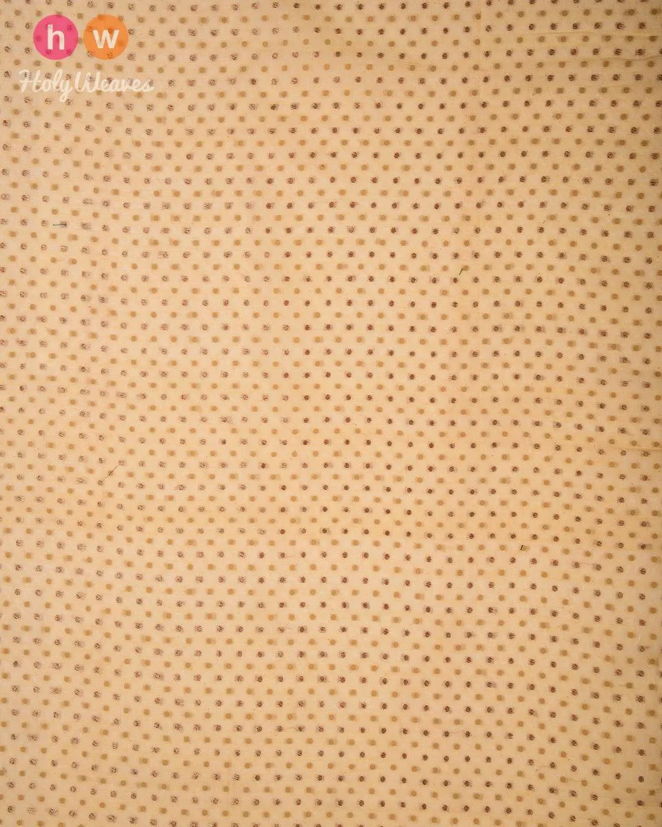 Beige Cutwork Brocade Handwoven Cotton Silk Fabric