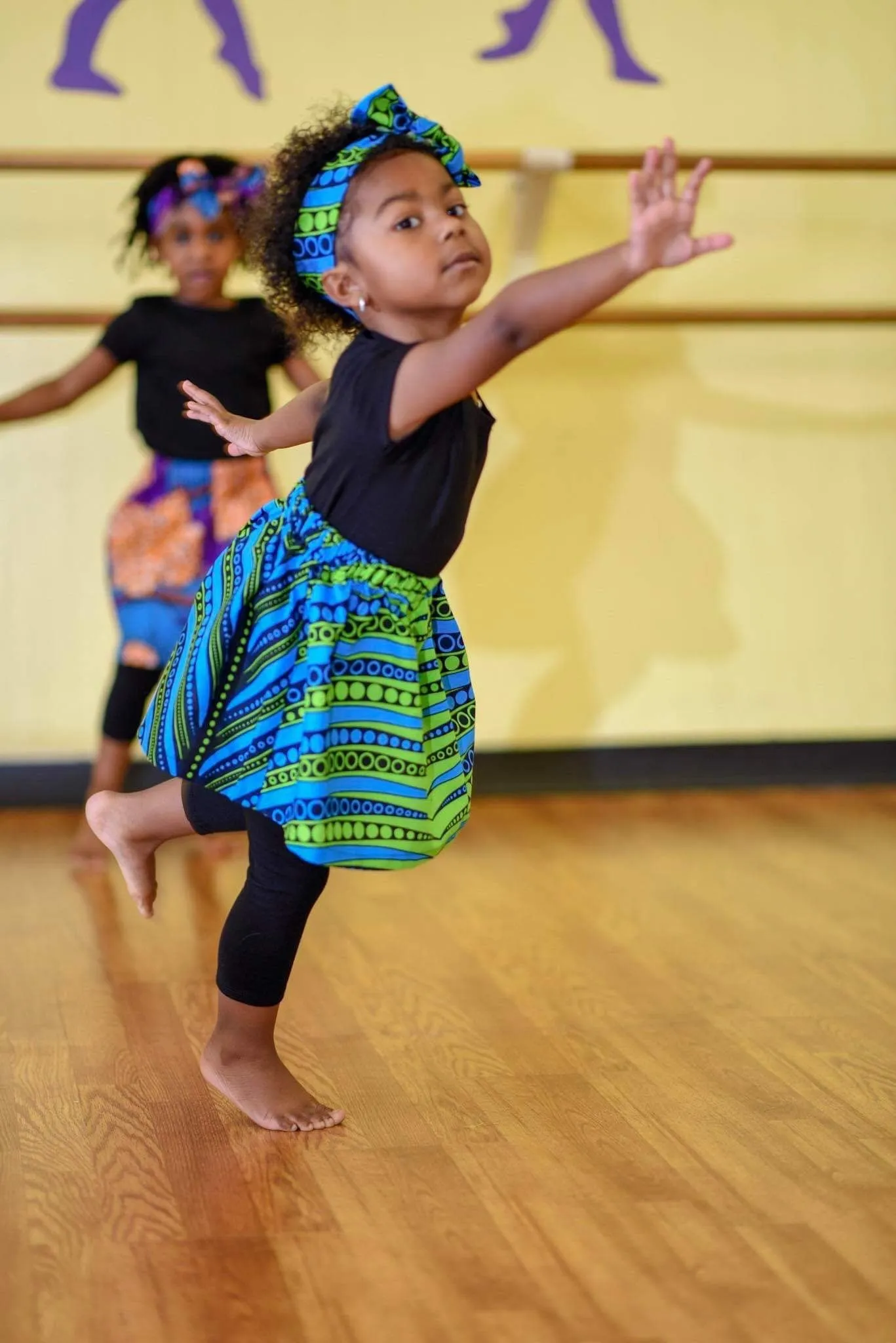 Blue with Green African Skirt Set