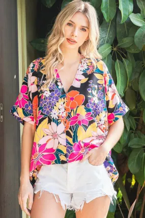 Bold Floral Boxy Top