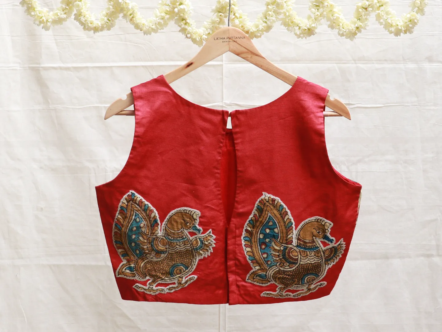 Brick Red, tussar Kalamkari, blouse