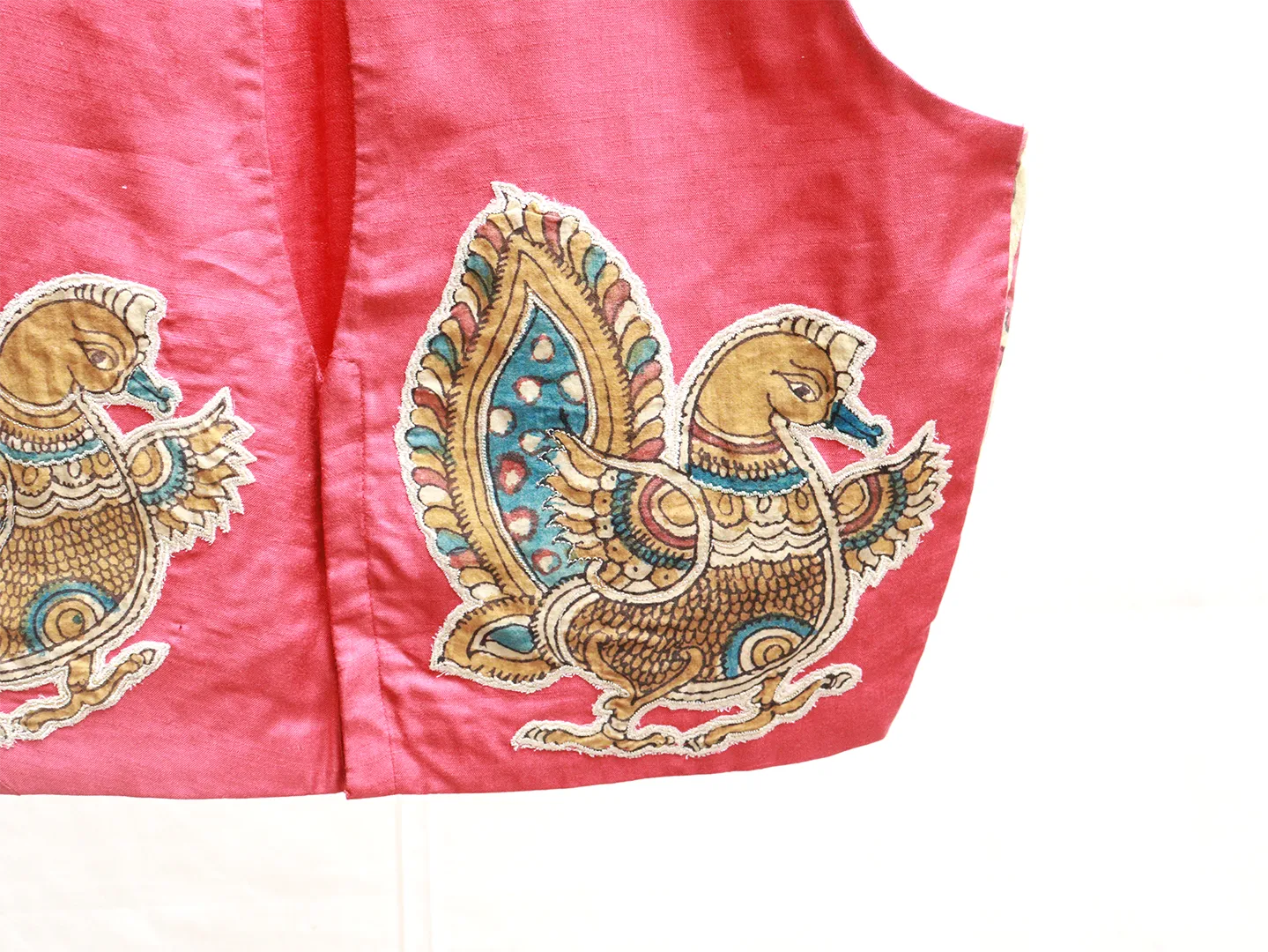 Brick Red, tussar Kalamkari, blouse