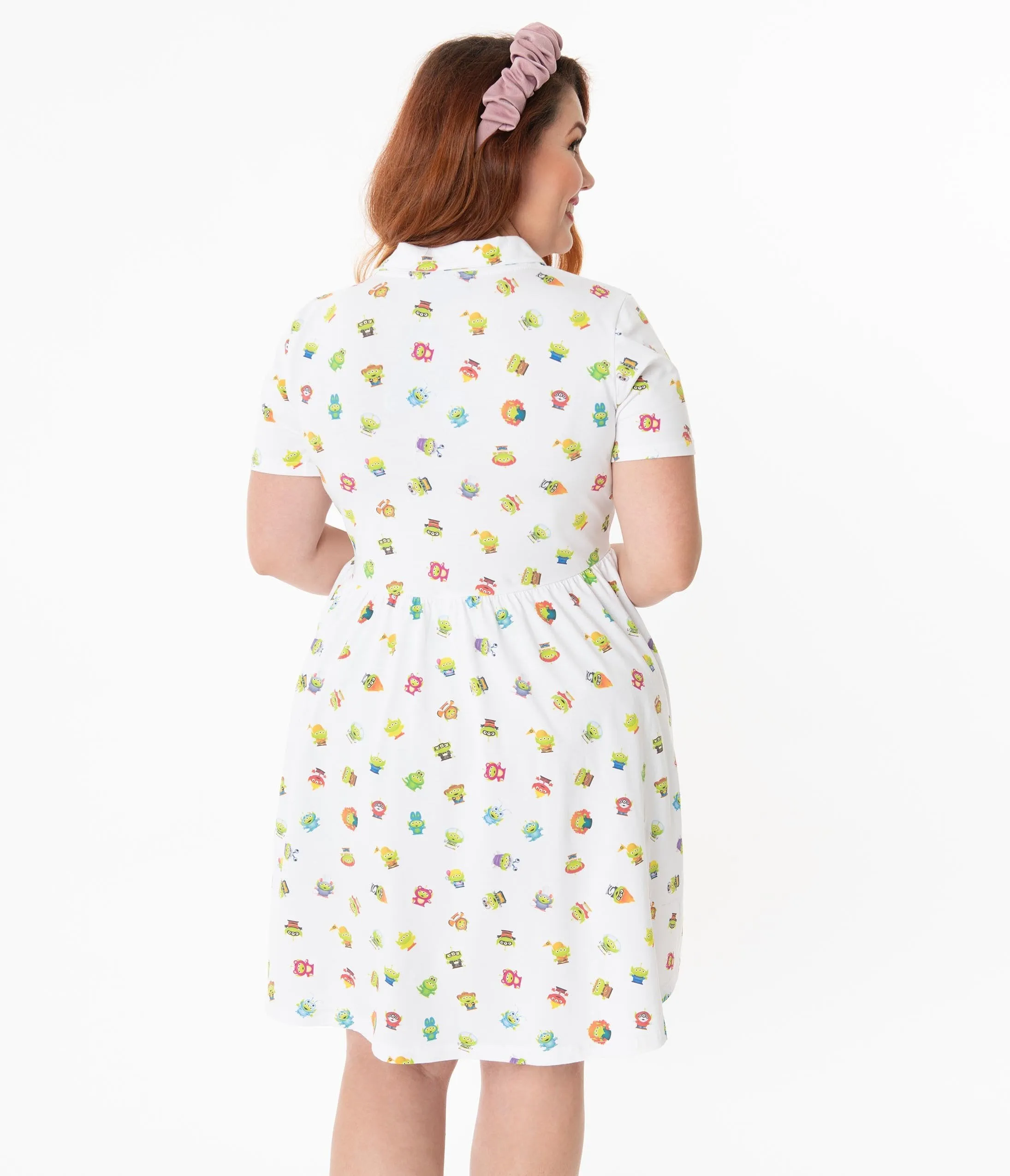 Cakeworthy Plus Size Alien Remix Print Fit & Flare Dress