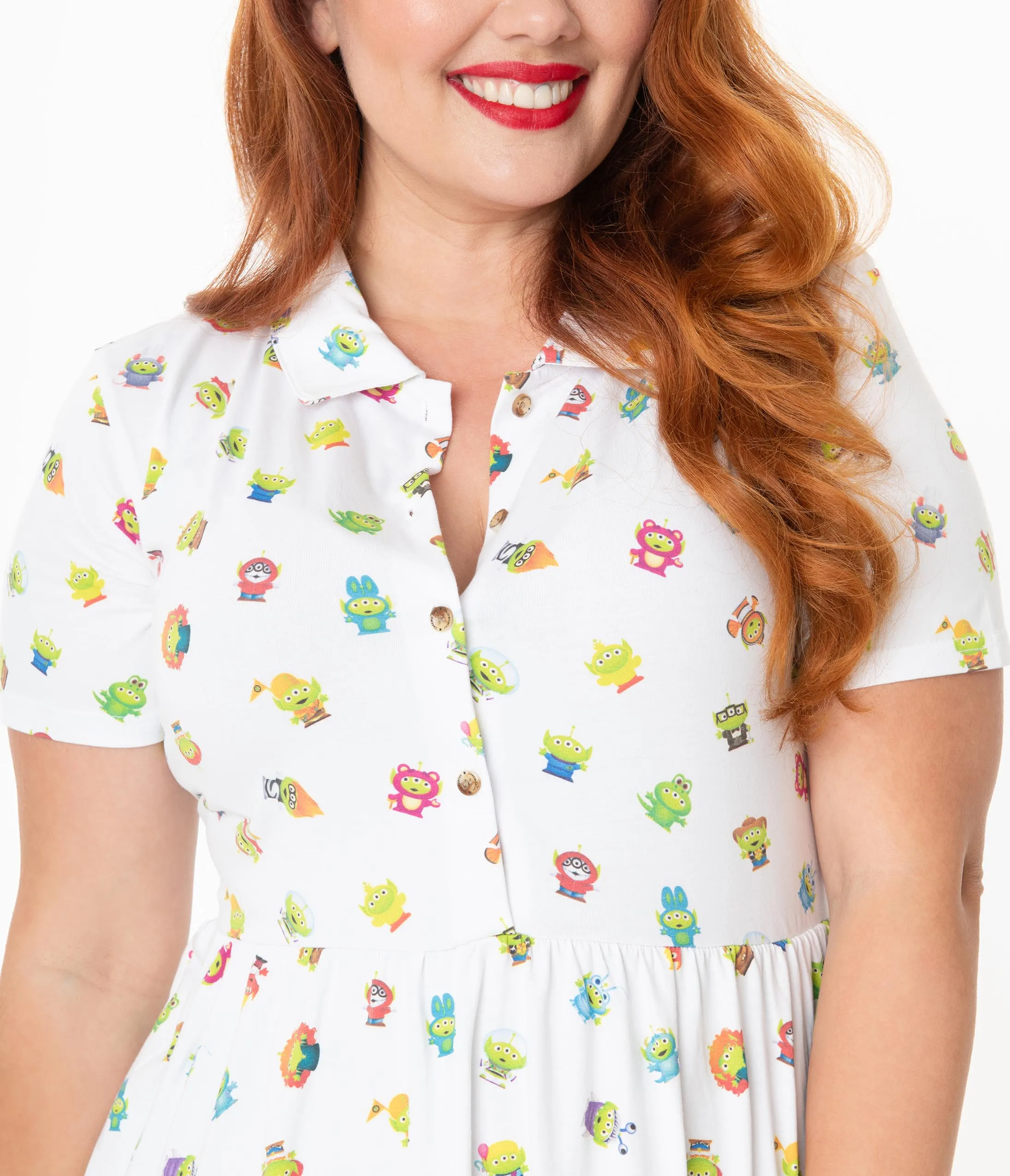 Cakeworthy Plus Size Alien Remix Print Fit & Flare Dress