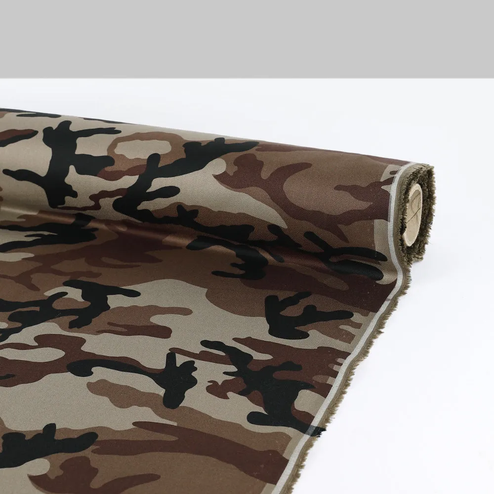 Camo Soft Silk Twill - Brown