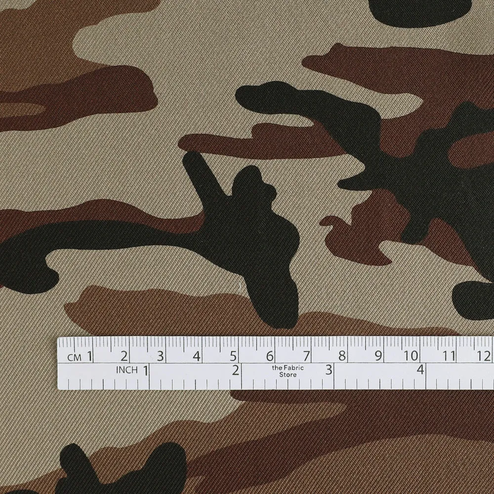 Camo Soft Silk Twill - Brown