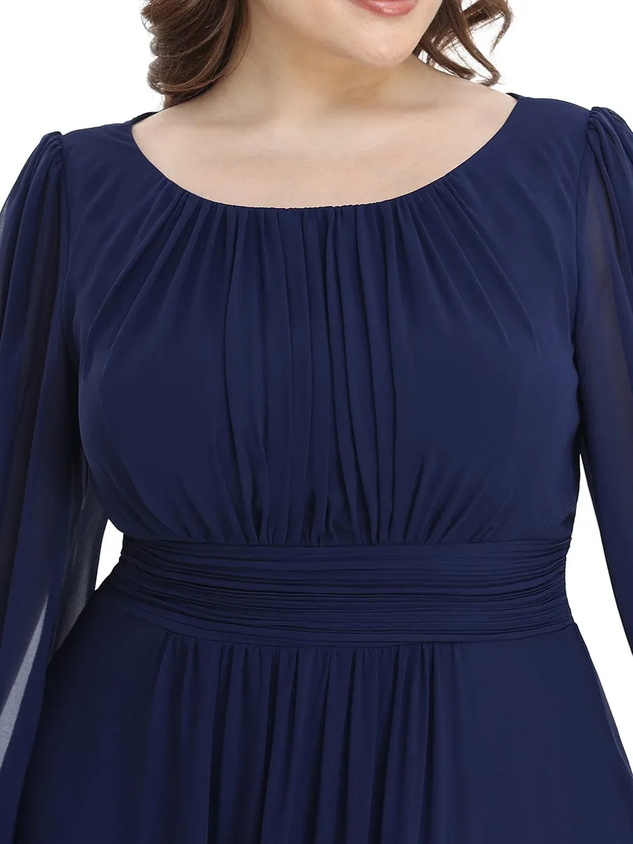 Chiffon High Empire Waist Puff Sleeve Mother Dress
