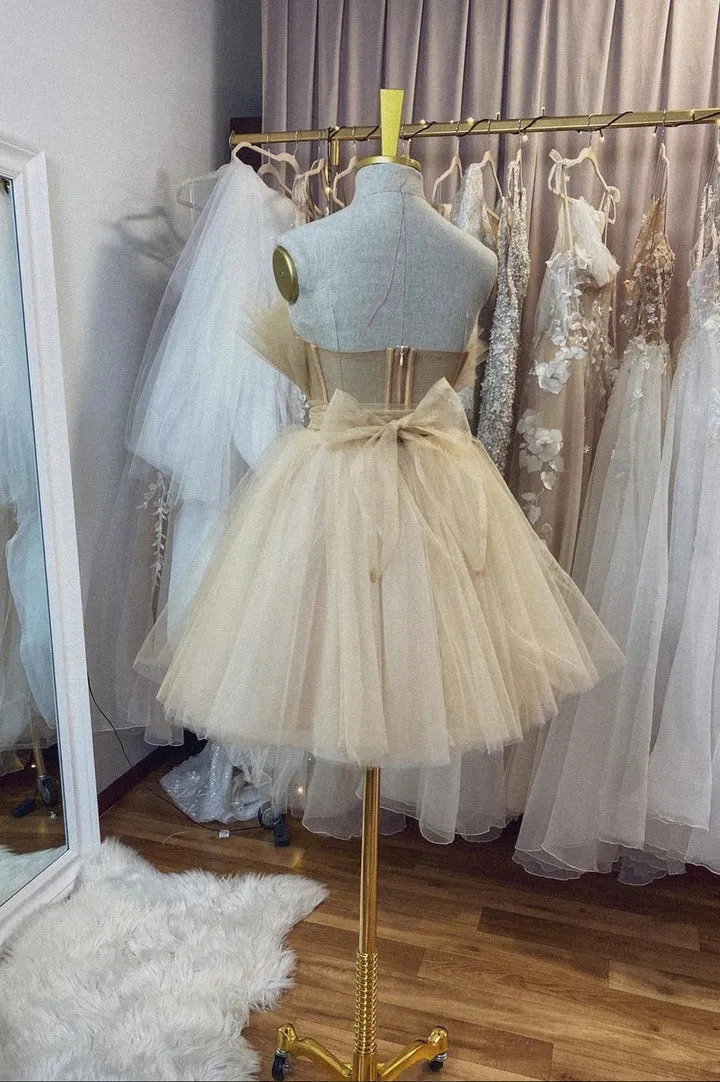 Cute Tulle Short Prom Dresses A-Line Homecoming Party Dresses Sexy