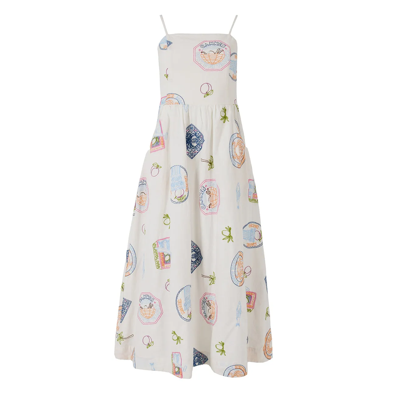 Damson Madder Peaches Midi Apron Dress Holiday Embroidery