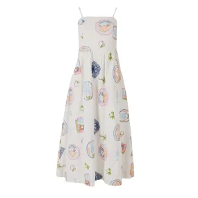 Damson Madder Peaches Midi Apron Dress Holiday Embroidery