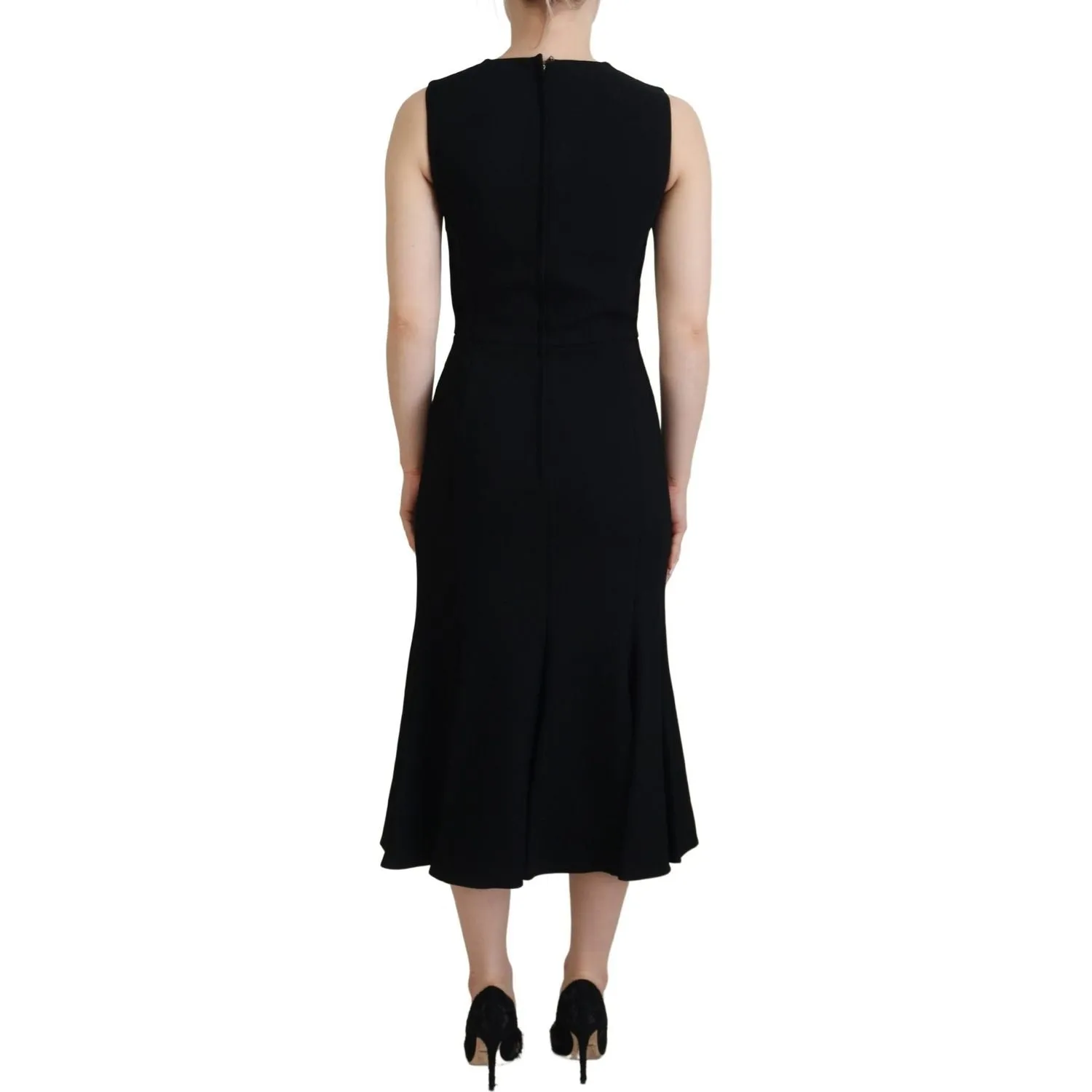 Dolce & Gabbana Elegant Fit and Flare Black Sheath Dress