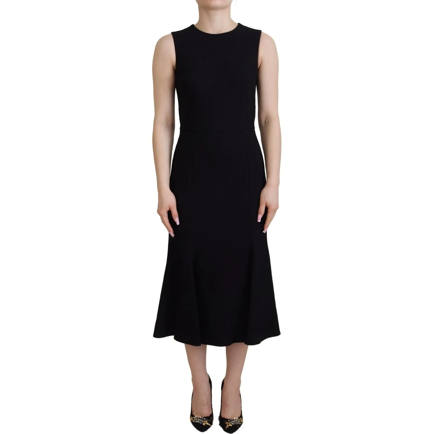 Dolce & Gabbana Elegant Fit and Flare Black Sheath Dress
