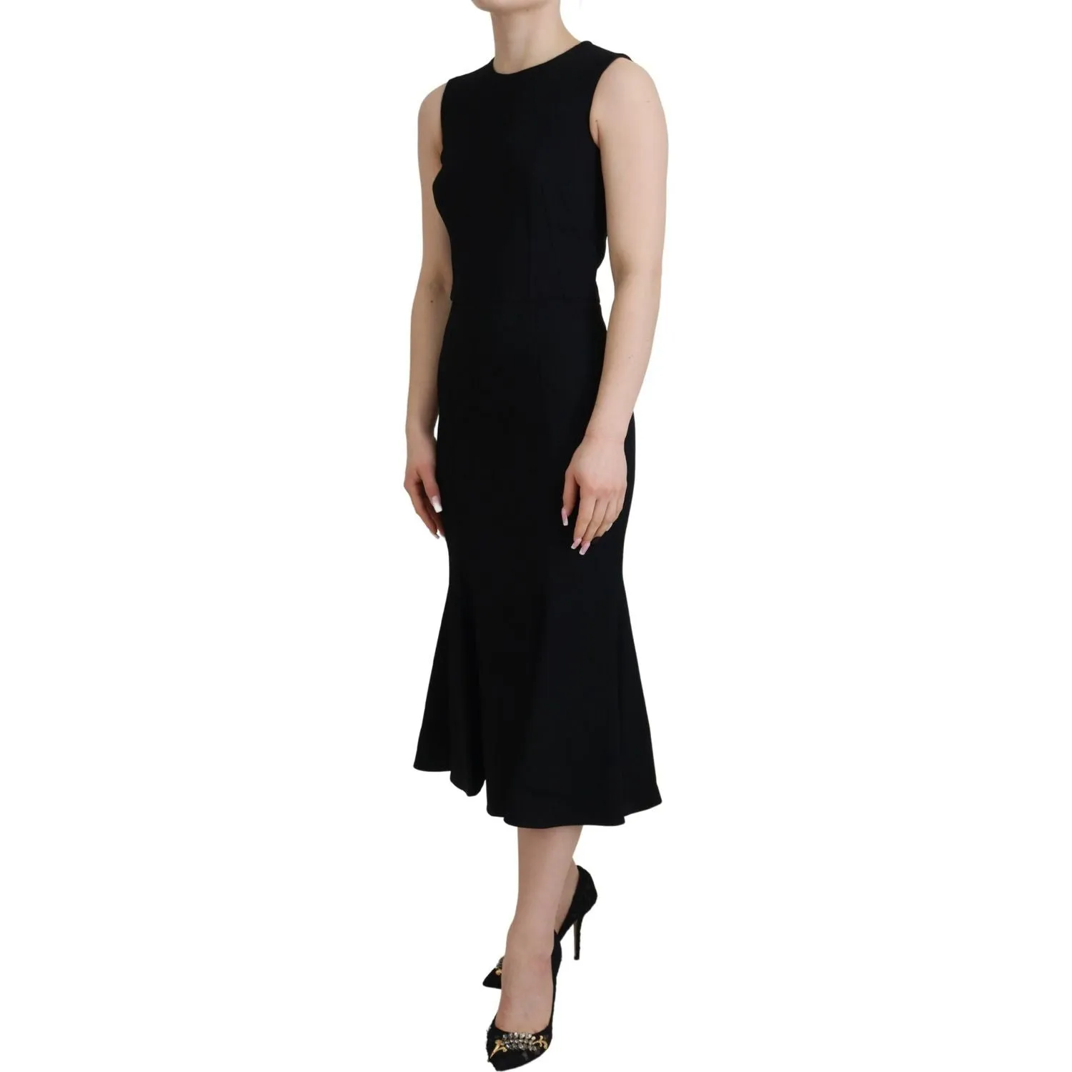 Dolce & Gabbana Elegant Fit and Flare Black Sheath Dress