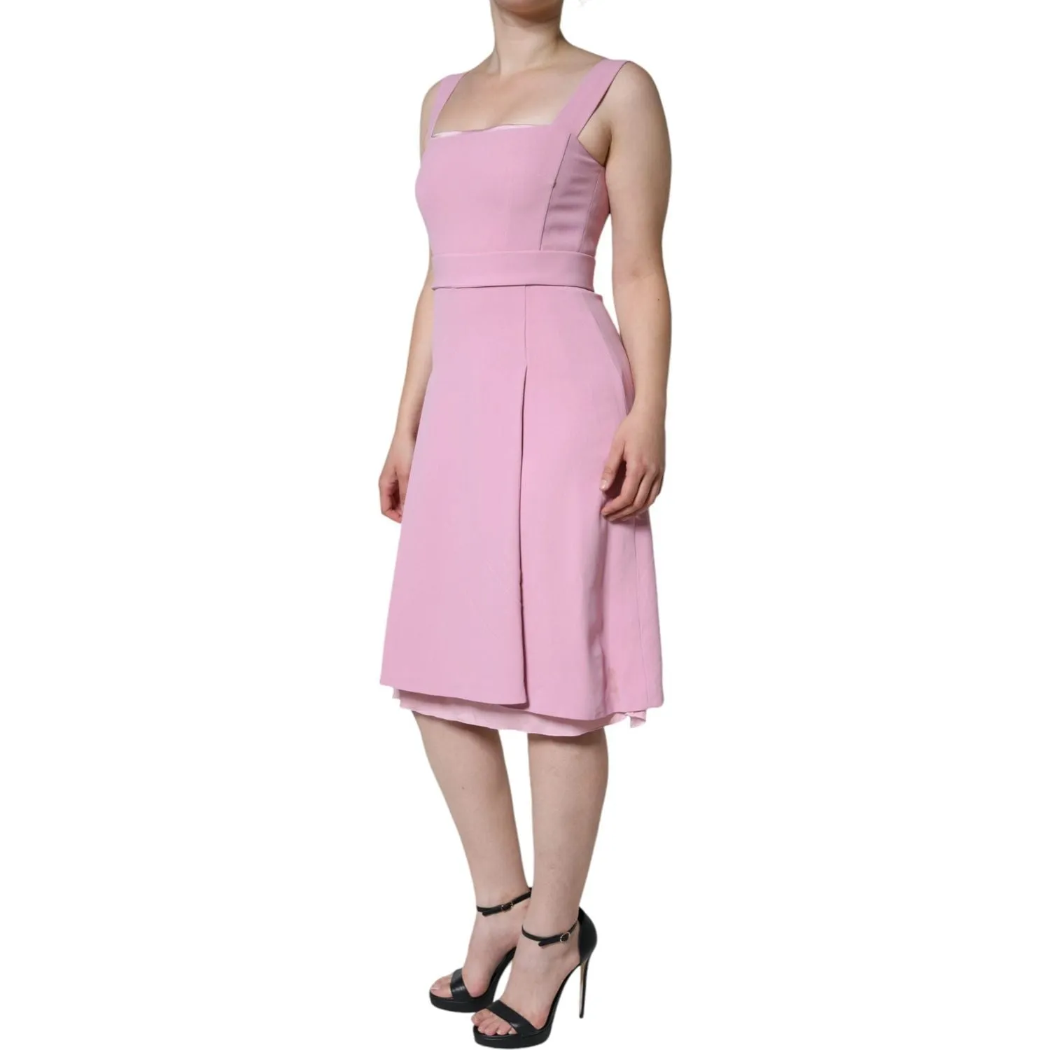 Dolce & Gabbana Pink A-line Flare Viscose Sleeveless Dress