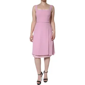 Dolce & Gabbana Pink A-line Flare Viscose Sleeveless Dress