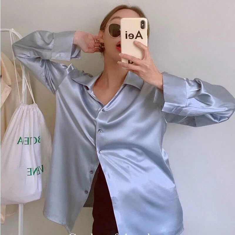 Elegant Silk Satin Sexy Blouses