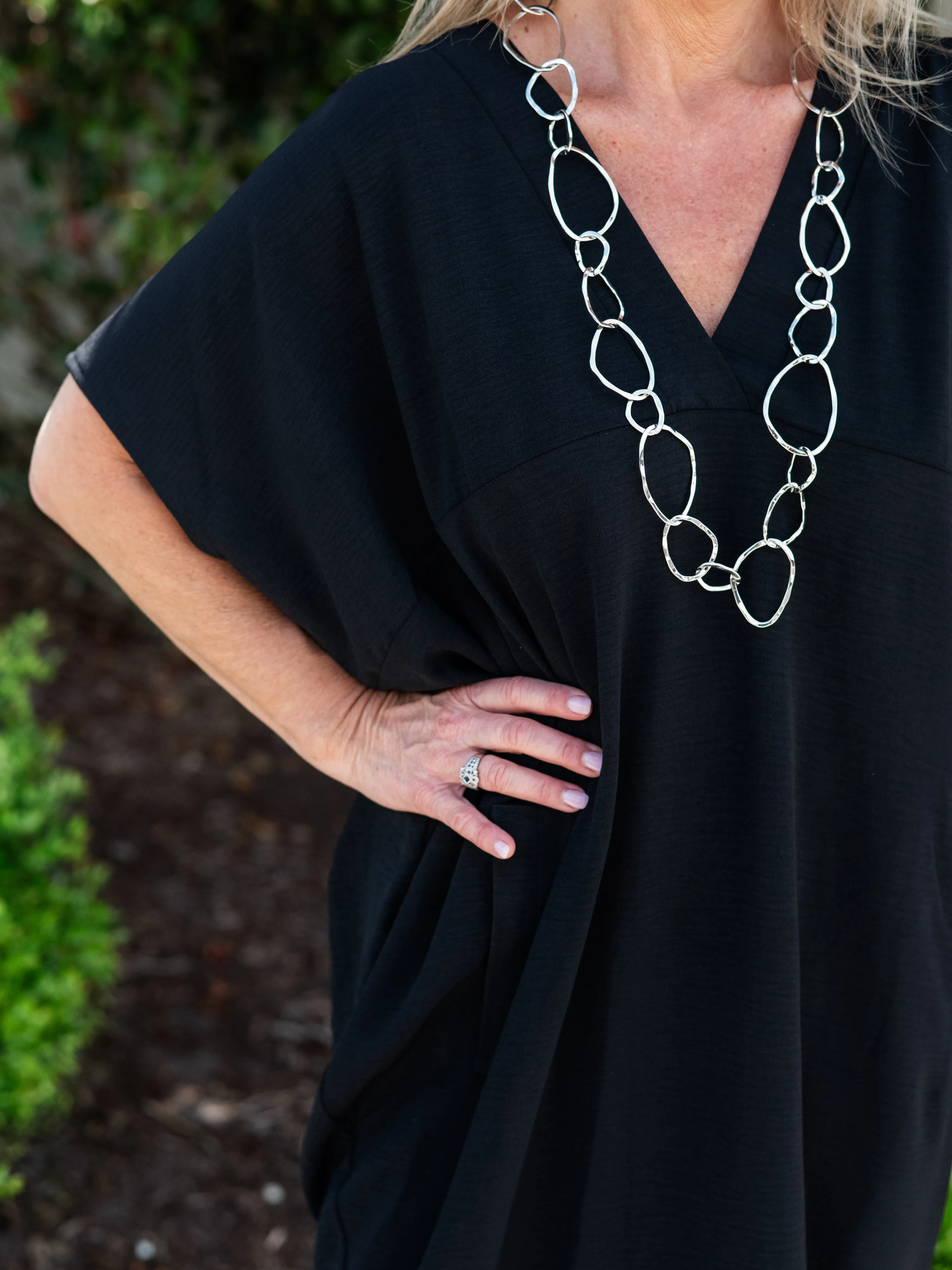 Empire Waist Caftan Pocket Dress Black by Clara Sun Woo
