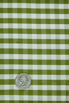 Green Moss Gingham Shantung 560 Fabric