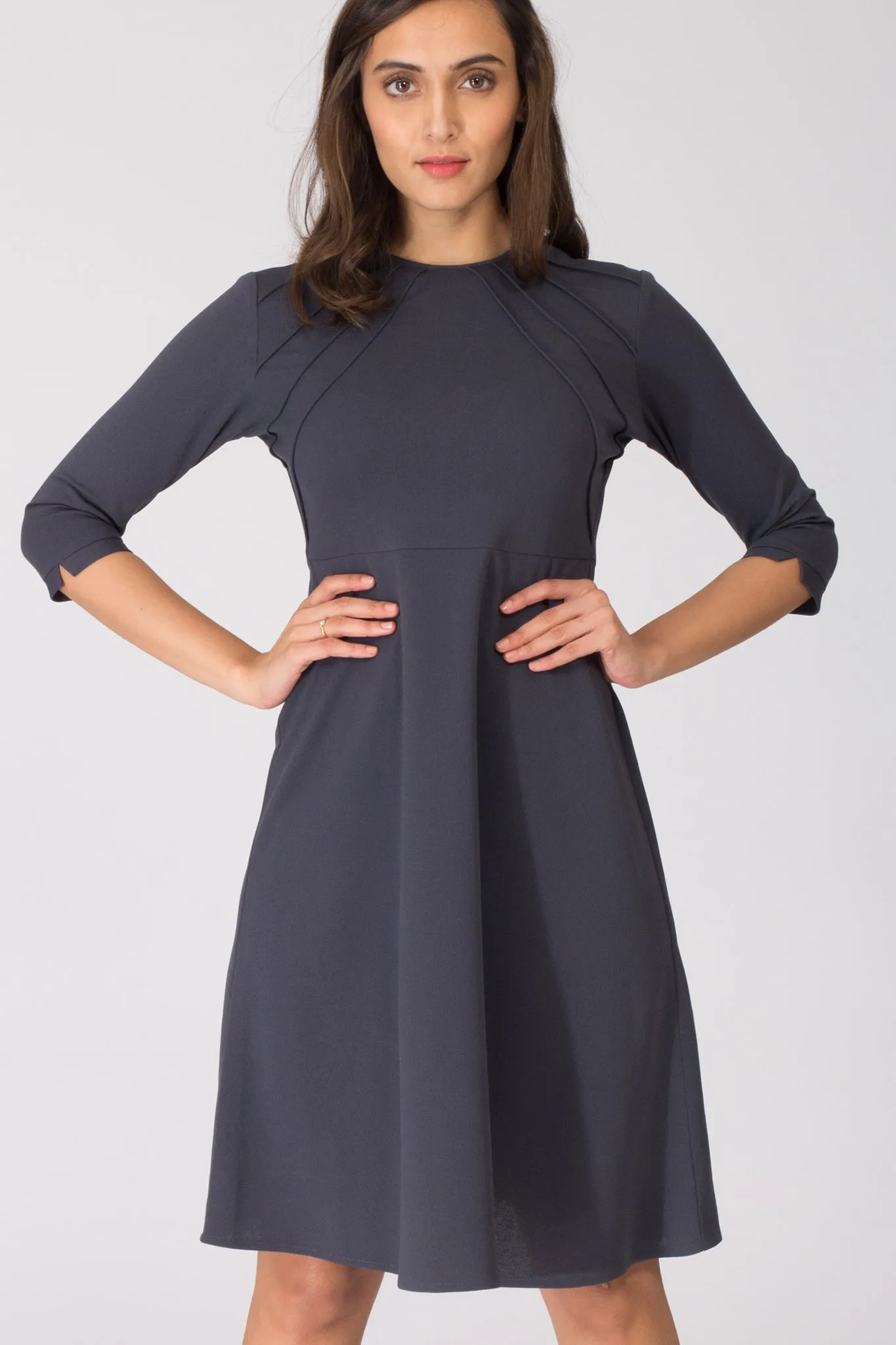 Grey Sun Fit and Flare Dress
