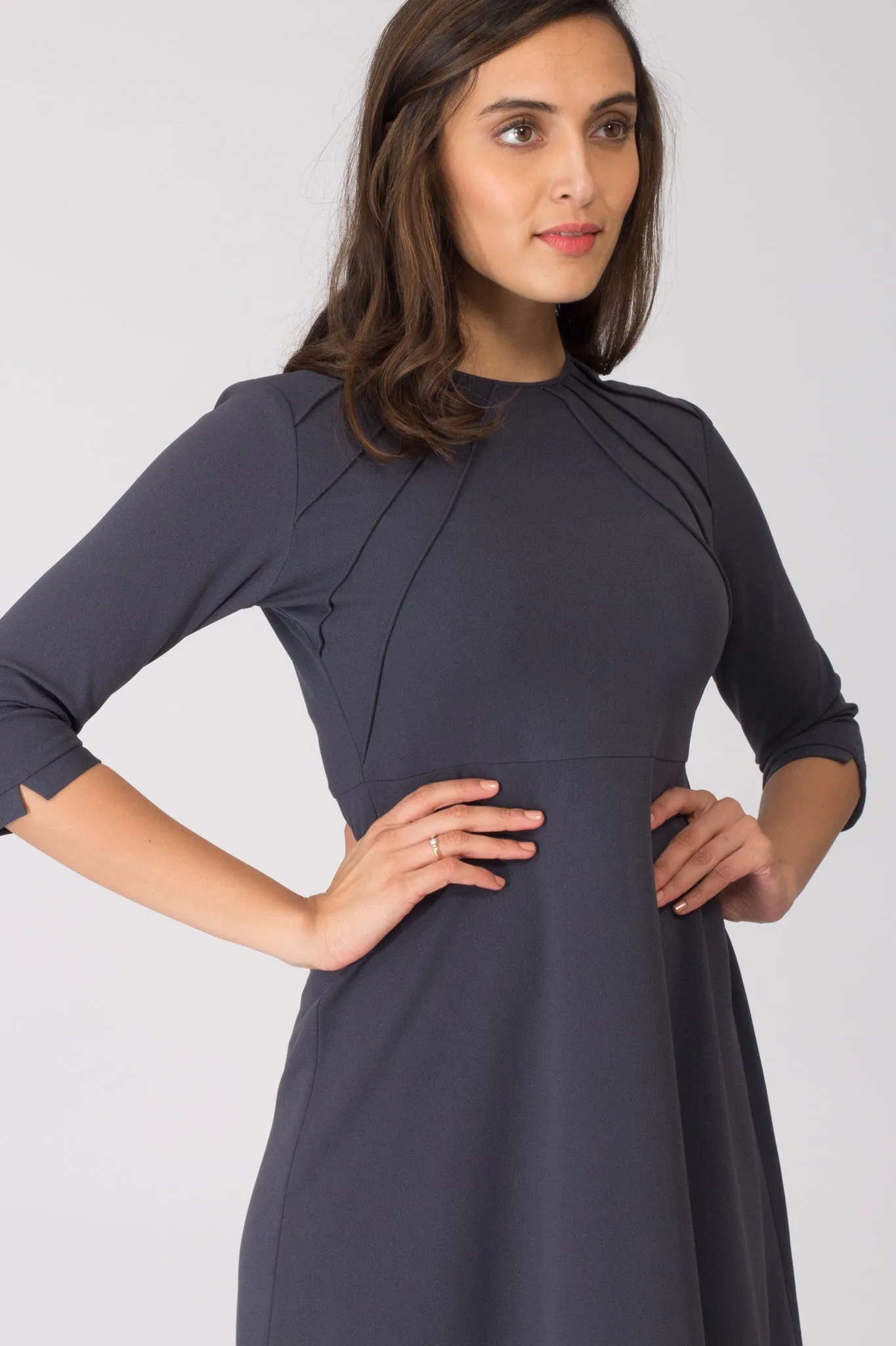 Grey Sun Fit and Flare Dress