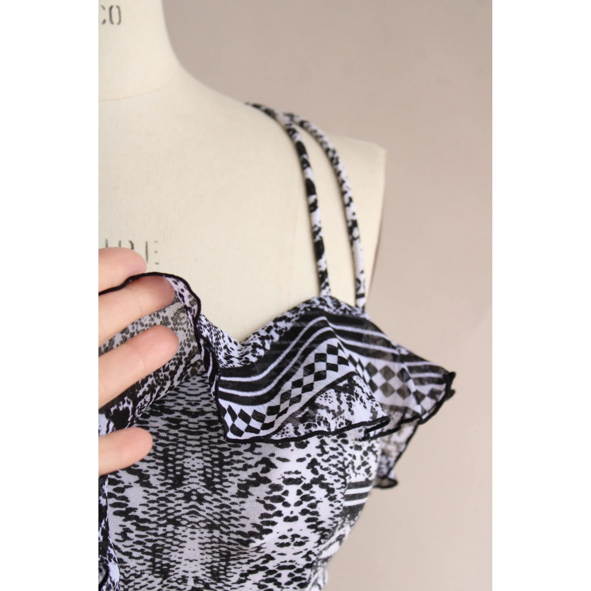 Jessica Simpson Dress, Size  S, ruffle top, fit and flare, mini, criss cross back
