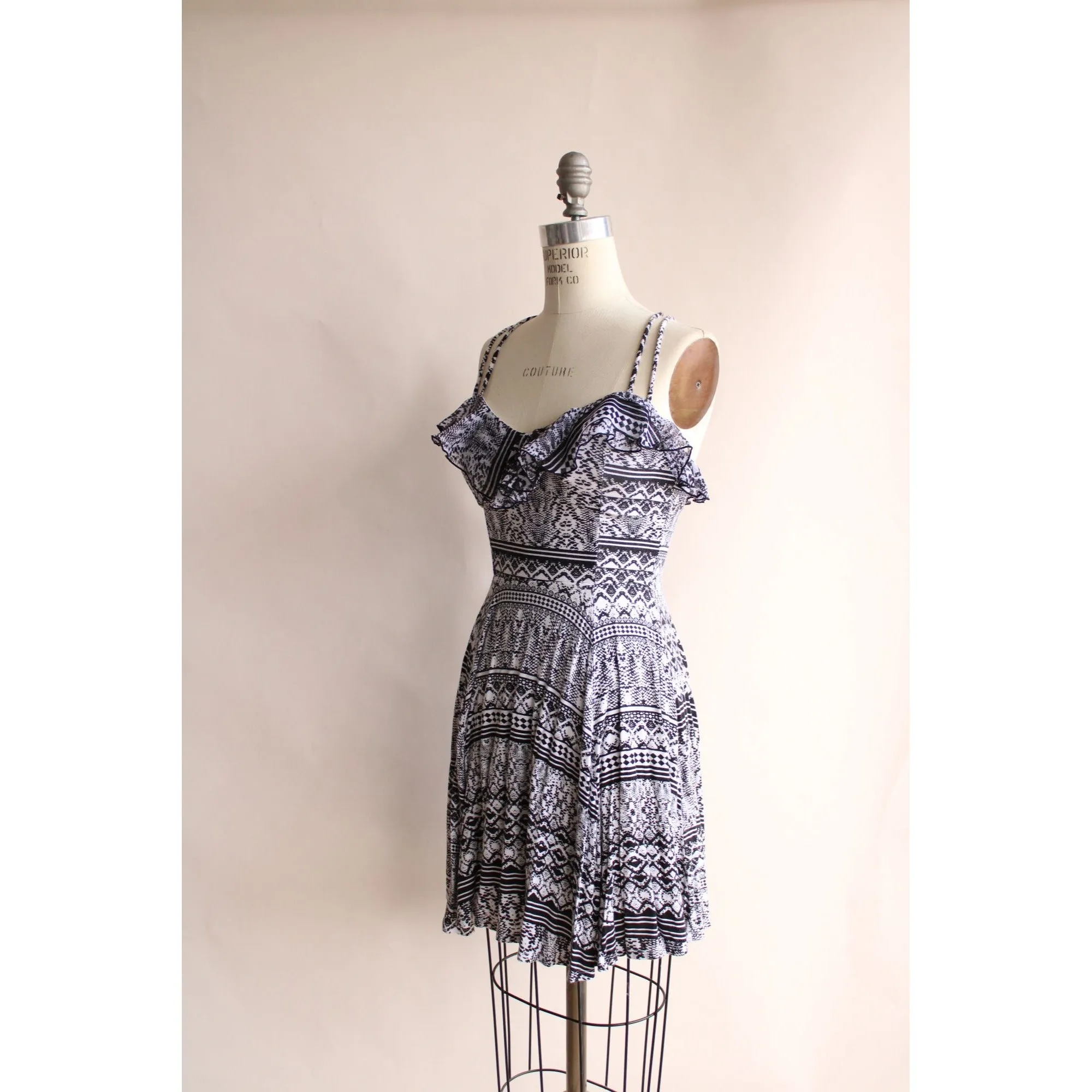 Jessica Simpson Dress, Size  S, ruffle top, fit and flare, mini, criss cross back