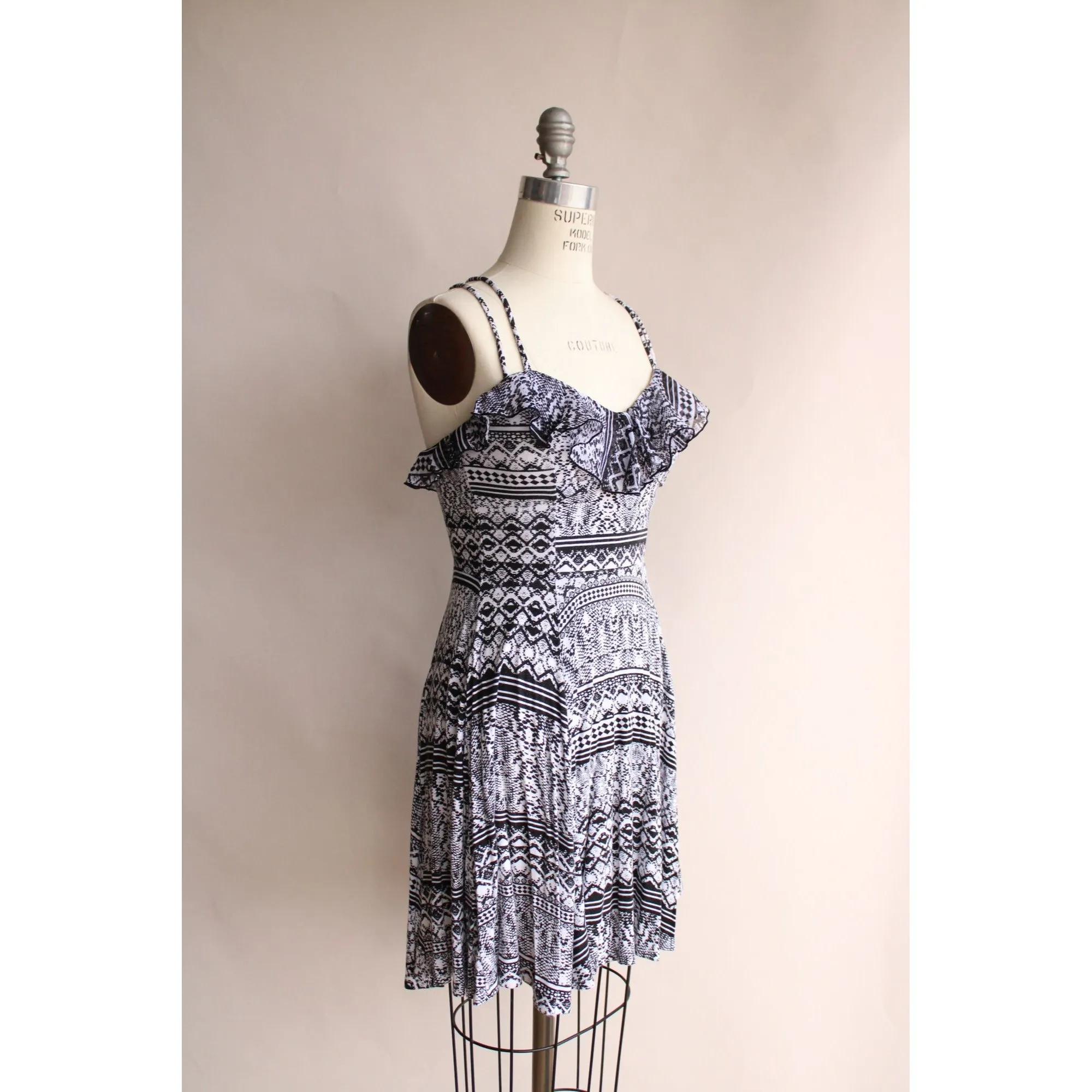 Jessica Simpson Dress, Size  S, ruffle top, fit and flare, mini, criss cross back