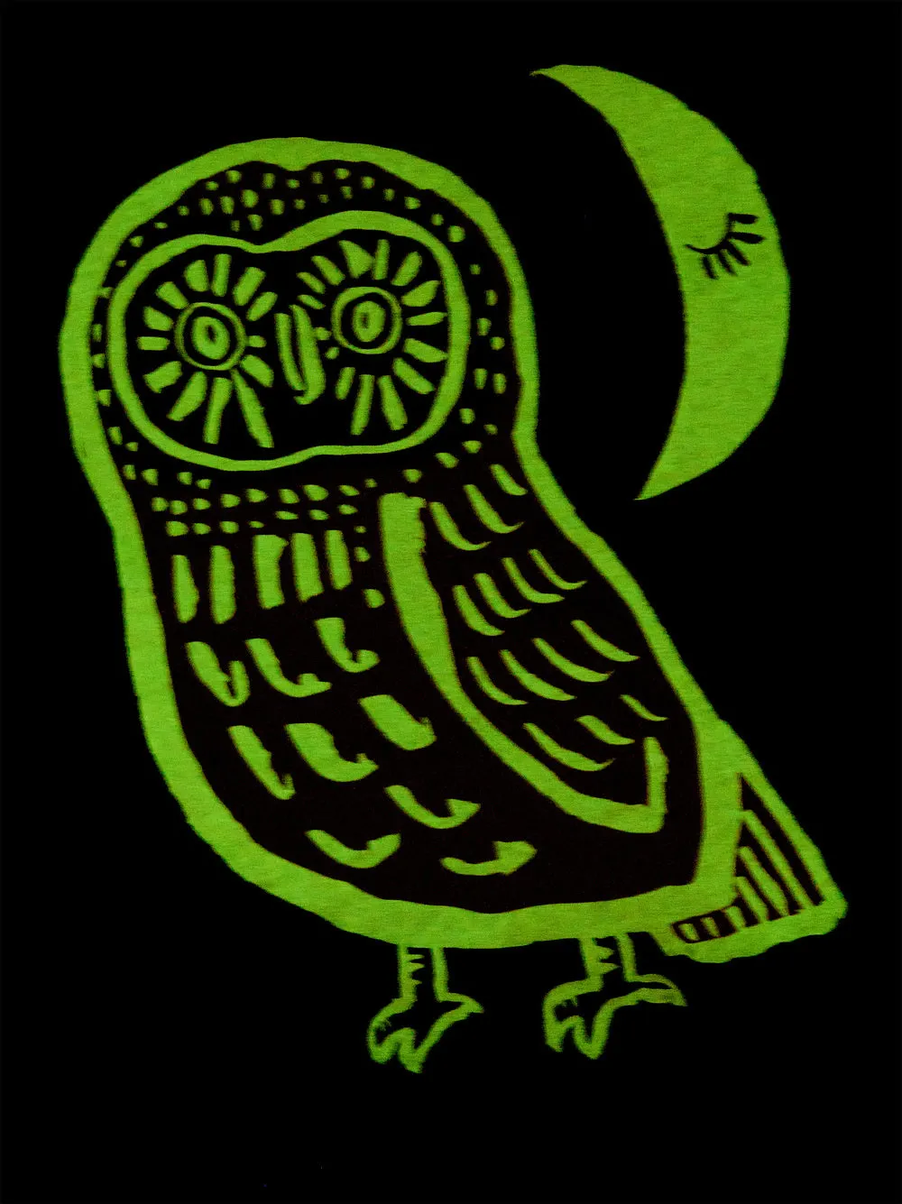 Jet Black Owl Glow Top