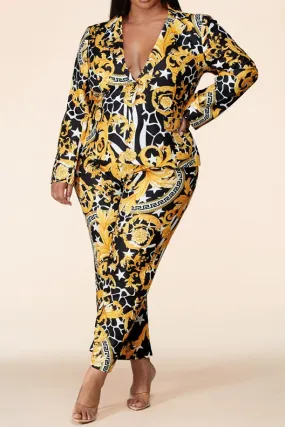 L'atiste by Amy PCTP7142B Print PlusSize 2pc Pant Set