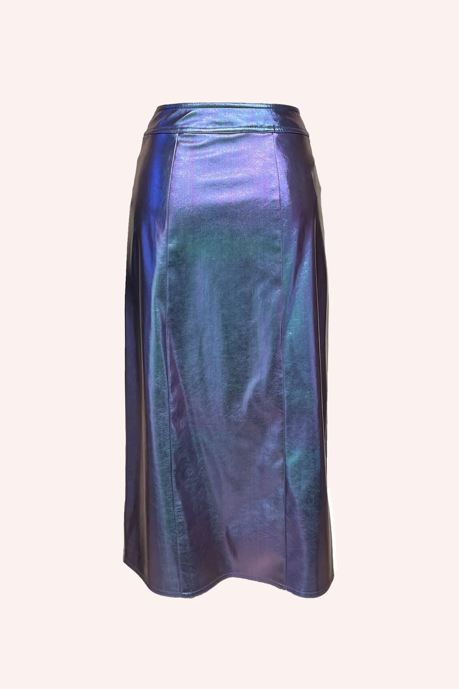 Metallic Faux Leather Skirt