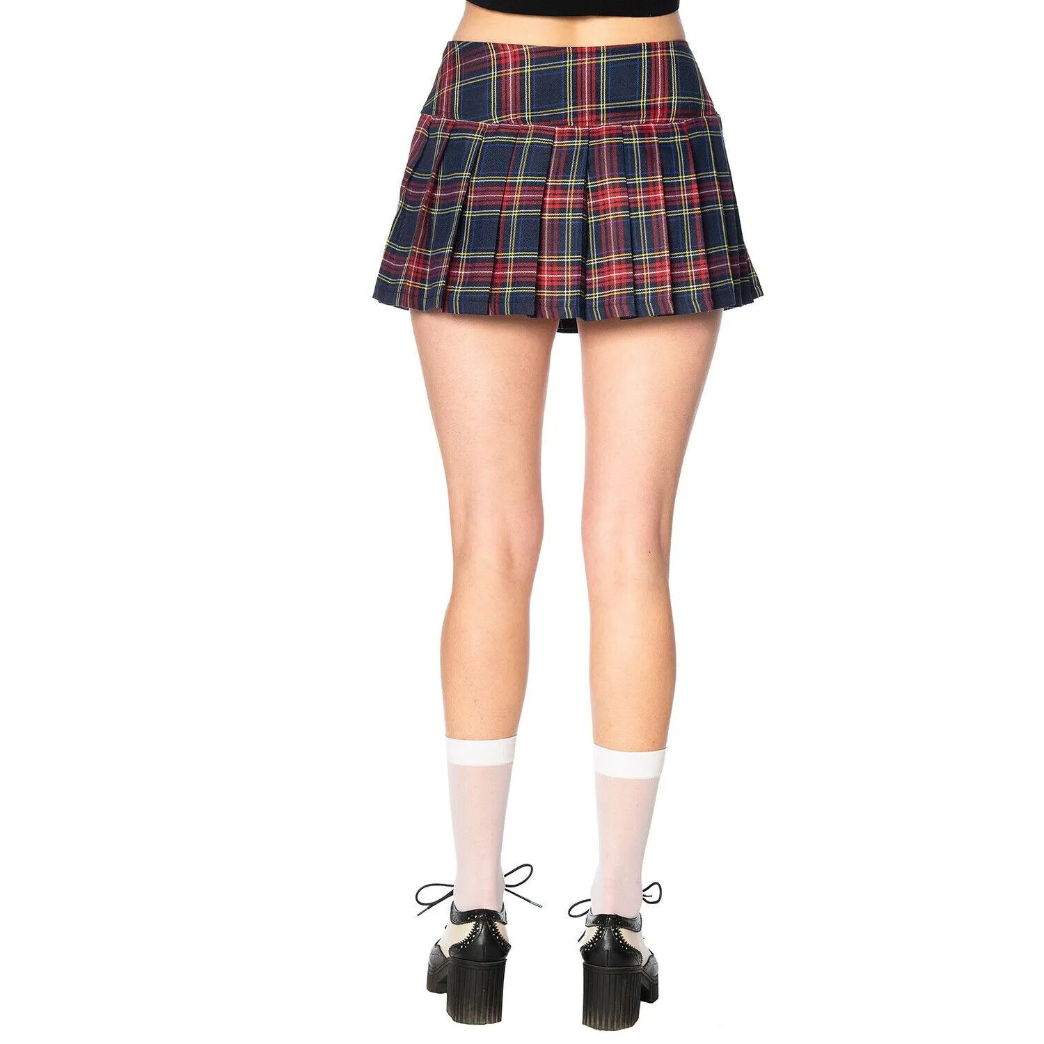 Navy Tartan Womens Mini Skirt