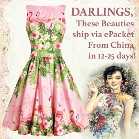 Pink Flamingo Floral Fit and Flare Dress