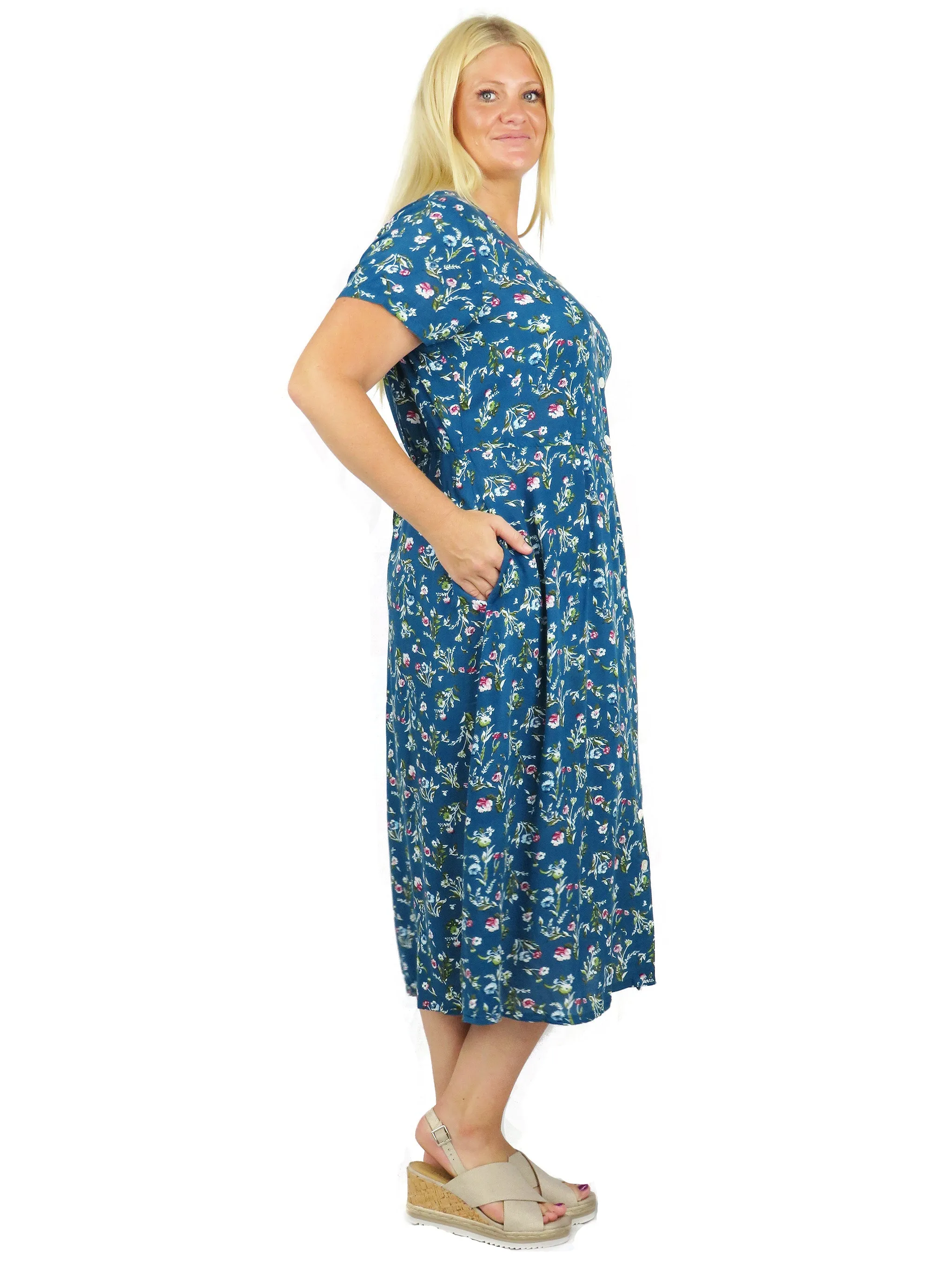 Plus Size La Cera Button Front Short Sleeve Dress