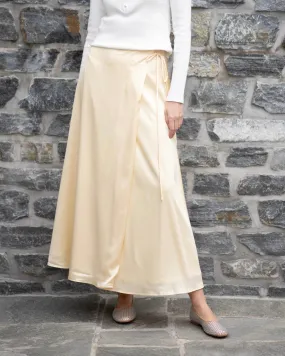 Satn Wrap Skirt | Butter [Final Sale]
