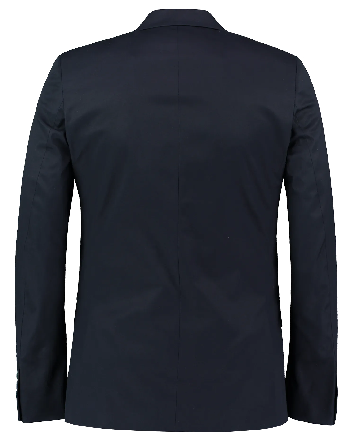 Semi Double-Breasted Cotton Blazer – Navy
