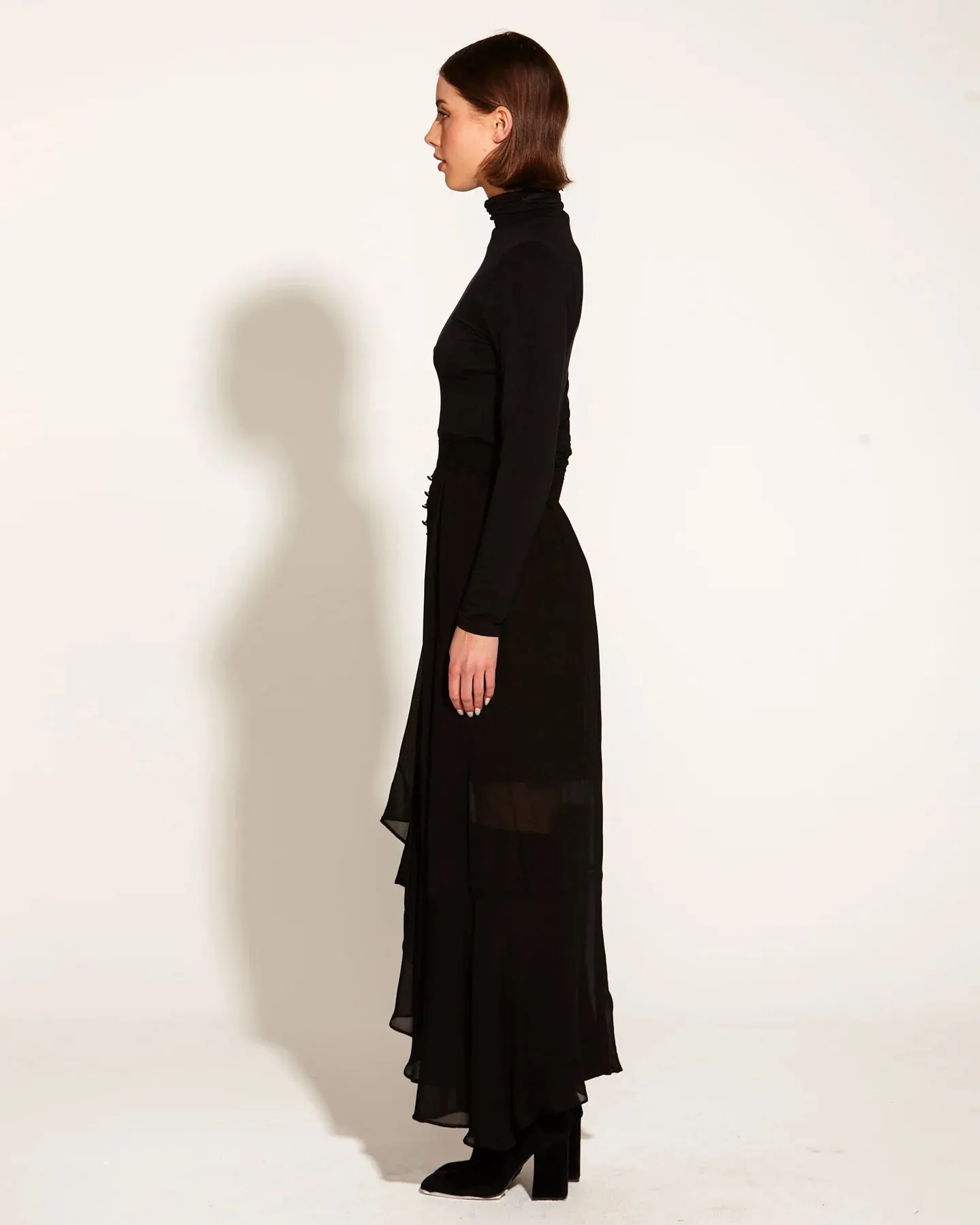Something Beautiful Midi Skirt Black