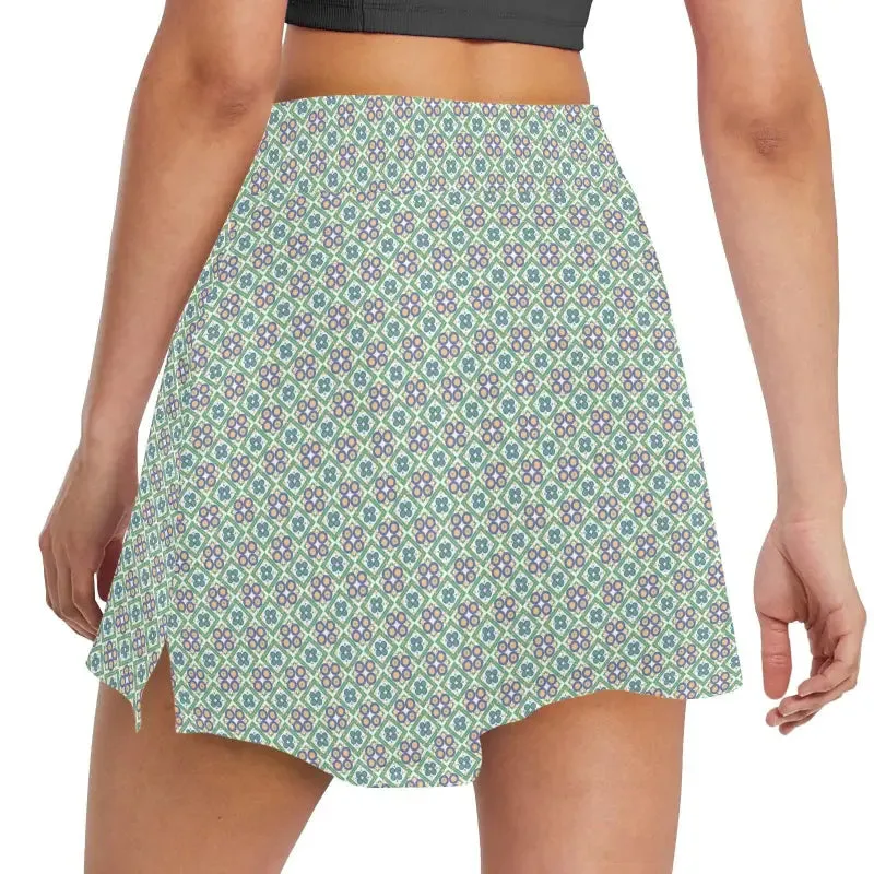 Swing Into Style with Our Geometric Floral Golf Skirt for Ladies
