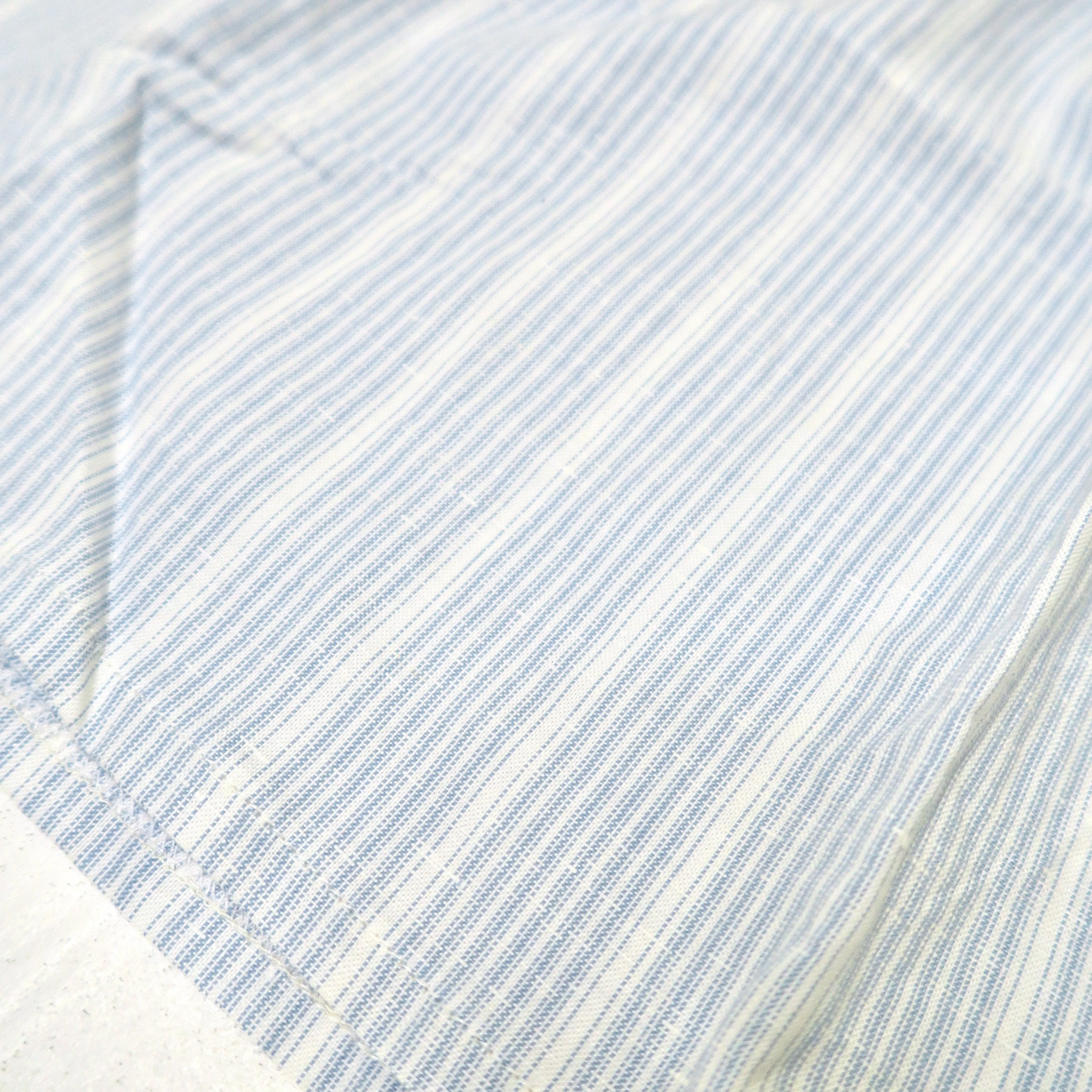 Tea Rose Dress in Linen Blue Stripes