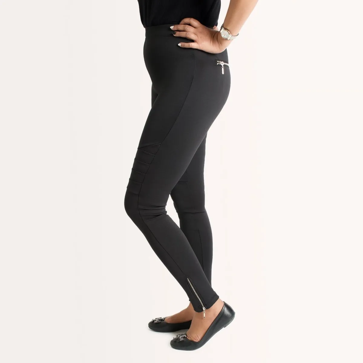 The Dressy Moto Legging in Black