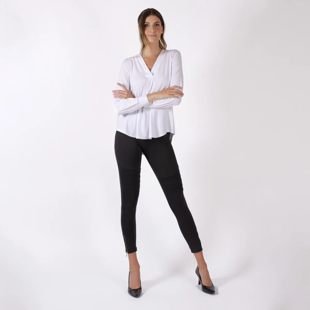 The Dressy Moto Legging in Black