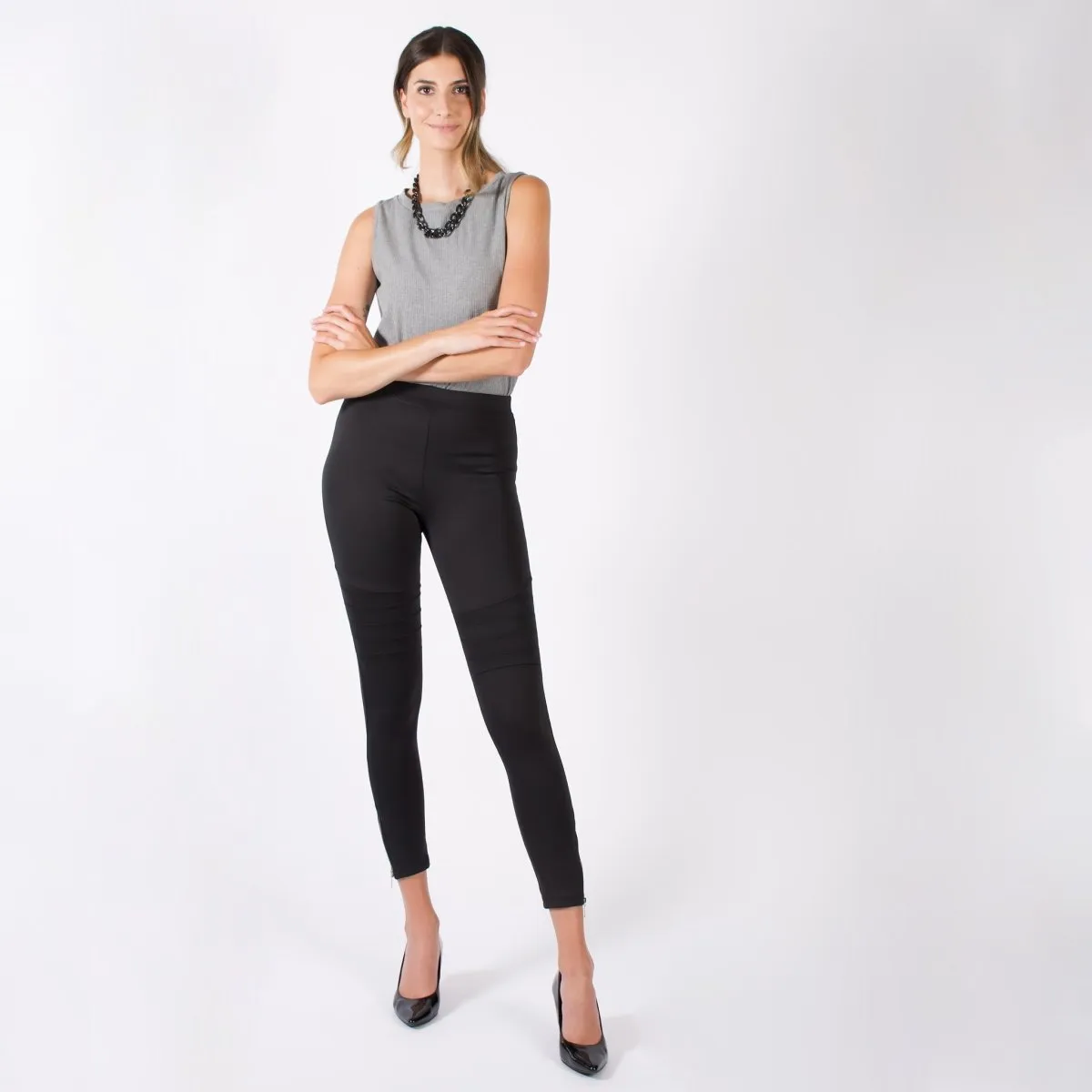 The Dressy Moto Legging in Black